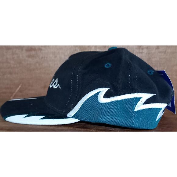 NEW Philadelphia Eagles 90s Drew PEARSON snapback FLAME Script black hat NFL vtg - Picture 4 of 7